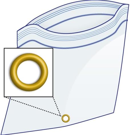 GPI - 3.5" x 6" Reclosable Zip Bags with Bottom Hang-hole & Pre-inserted 12" Twist-tie. 4 Mil Heavy-duty Resealable Zipper Baggy with Grommet/Metal Eyelet for Hanging (Insert Size 3x4.5) 500 Pack