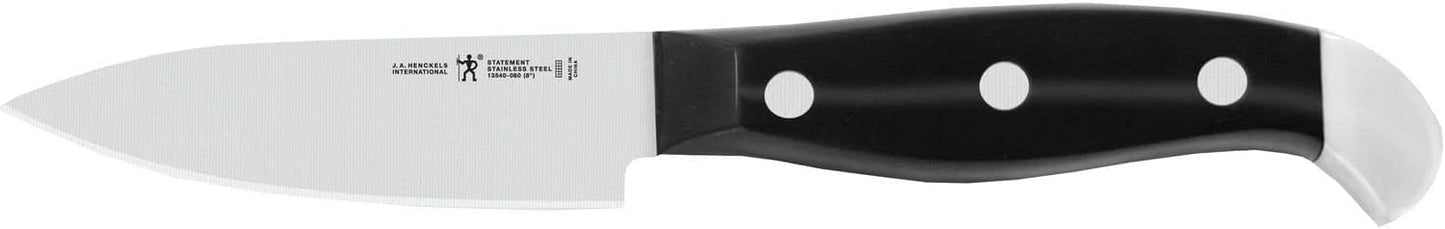 HENCKELS Premium Quality 12-Piece Knife Set with Block and Knife Sharpener, Razor-Sharp, German Engineered Knife Informed by over 100 Years of Masterful Knife Making, Brown Block