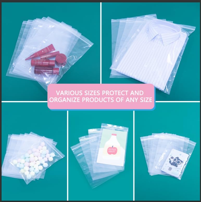 iMailer - 500 Pcs- 12" x 18" Reclosable Plastic Zip Poly Bags 2 Mil - Clear Zip Bag for Clothing, T-Shirts, Pants