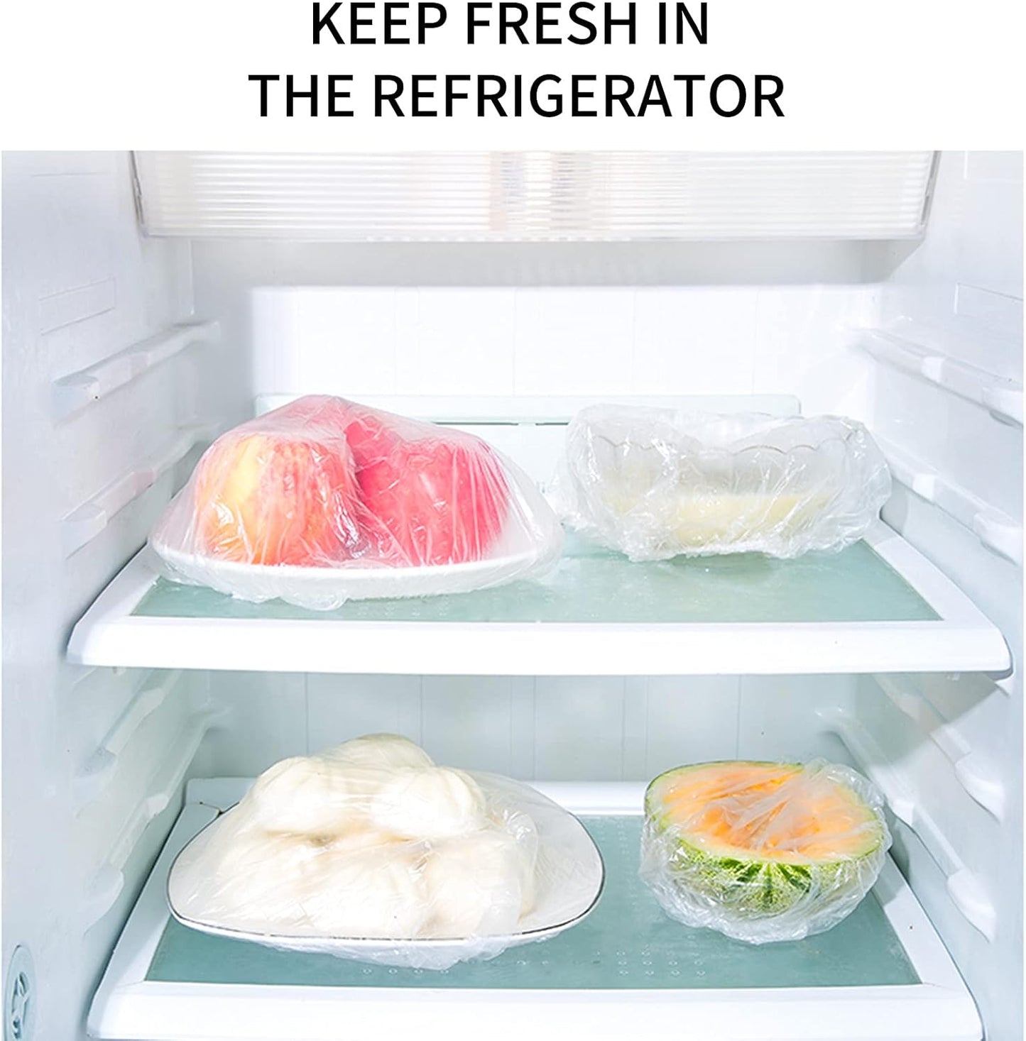 Homelove 100pcs Plastic Bowl Covers Food Cover Dish Covers, Reusable Elastic Stretch Fresh Keeping Bags, Kitchen Dining Plate Bread Proofing Food Storage Covers, Universal Kitchen Plastic Wrap