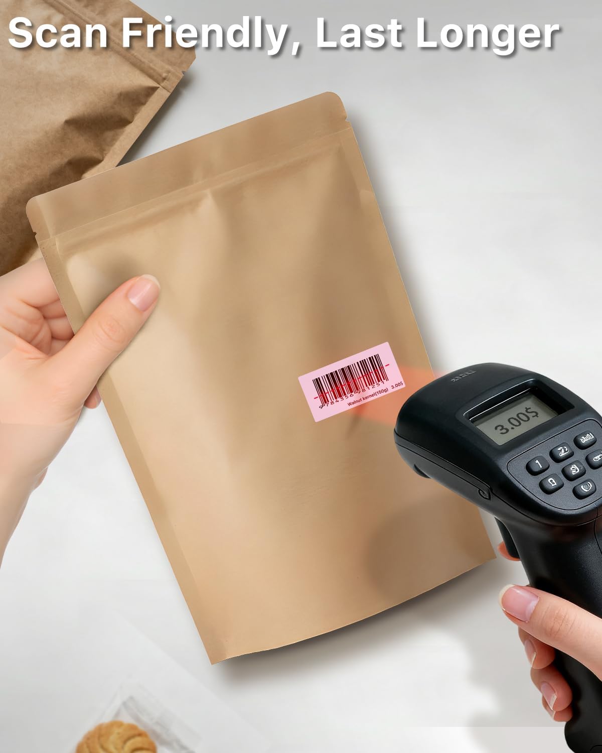 iEager 2x1 Inch Thermal Labels, Pink Rectangle Thermal Printer Stickers, Durable Shipping Label Printer Sticker for Barcode, Name, Address, 1000 Labels/Roll