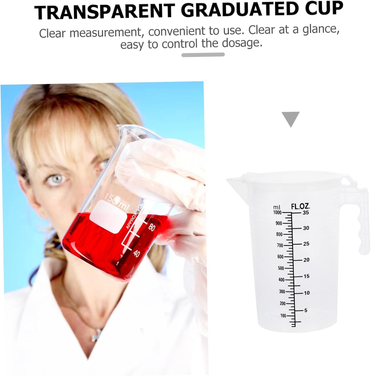 iplusmile 2Pcs Plastic Measuring Cups with Lids Liquid Measuring Jug Set 6.88X6.69X4.52 Inches Kitchen Tools for Motor Oil and Cooking