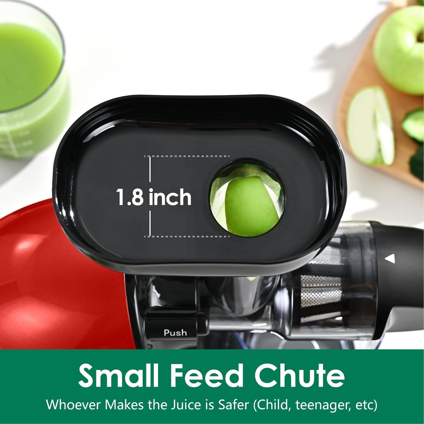 Slow Masticating Juicer,Brecious Cold Press Juicers with 2 Speed Modes & Quiet Motor,Juicers Machines Vegetable and Fruit with Reverse Function,Celery Juicer,BPA-Free,Easy to Clean (Red)