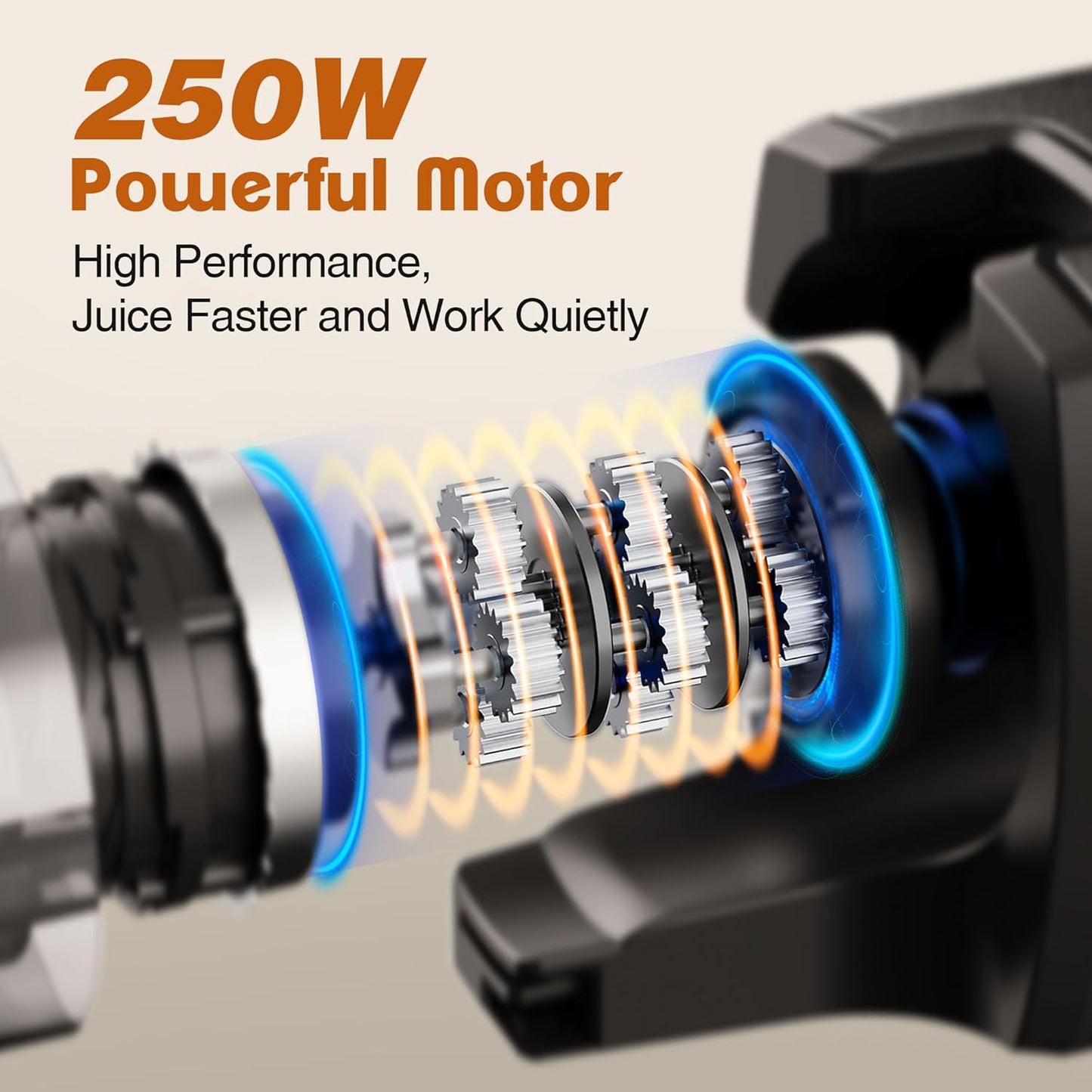 Cold Press Juicer Machines, Fretta 5.3'' Self Feeding Slow Masticating Juicers Fit Whole Fruits & Vegetable Easy Clean Juice Extractor,Tritan Material BPA Free, 250W, White