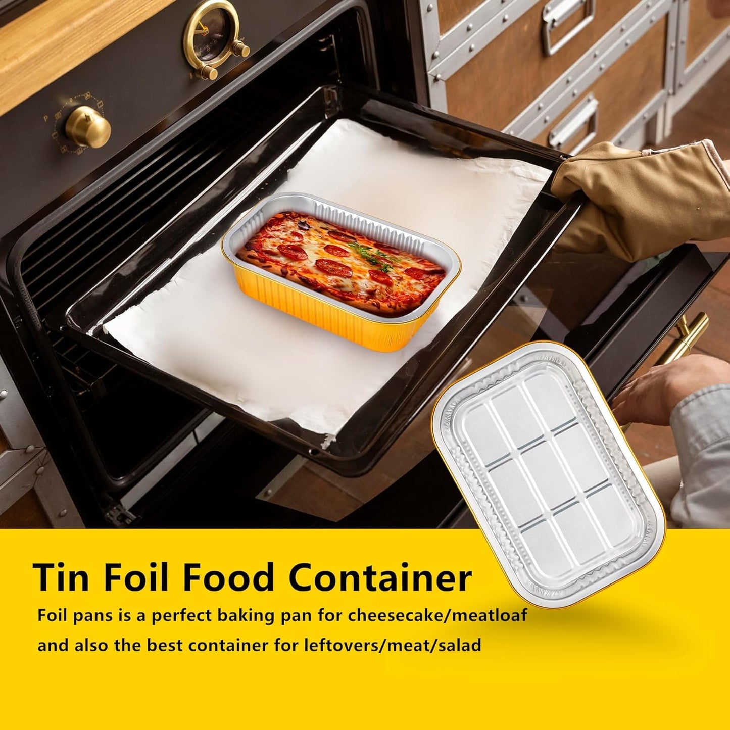 40 Pack 1.5 LB 7.2"×5"×1.8" Small Aluminum Pans with Lids Heavy Duty - 24oz Tin Foil Food Containers with Lids, Disposable Tin Foil Pans with Lids for Baking, Meal Prep, Freezer and Takeout