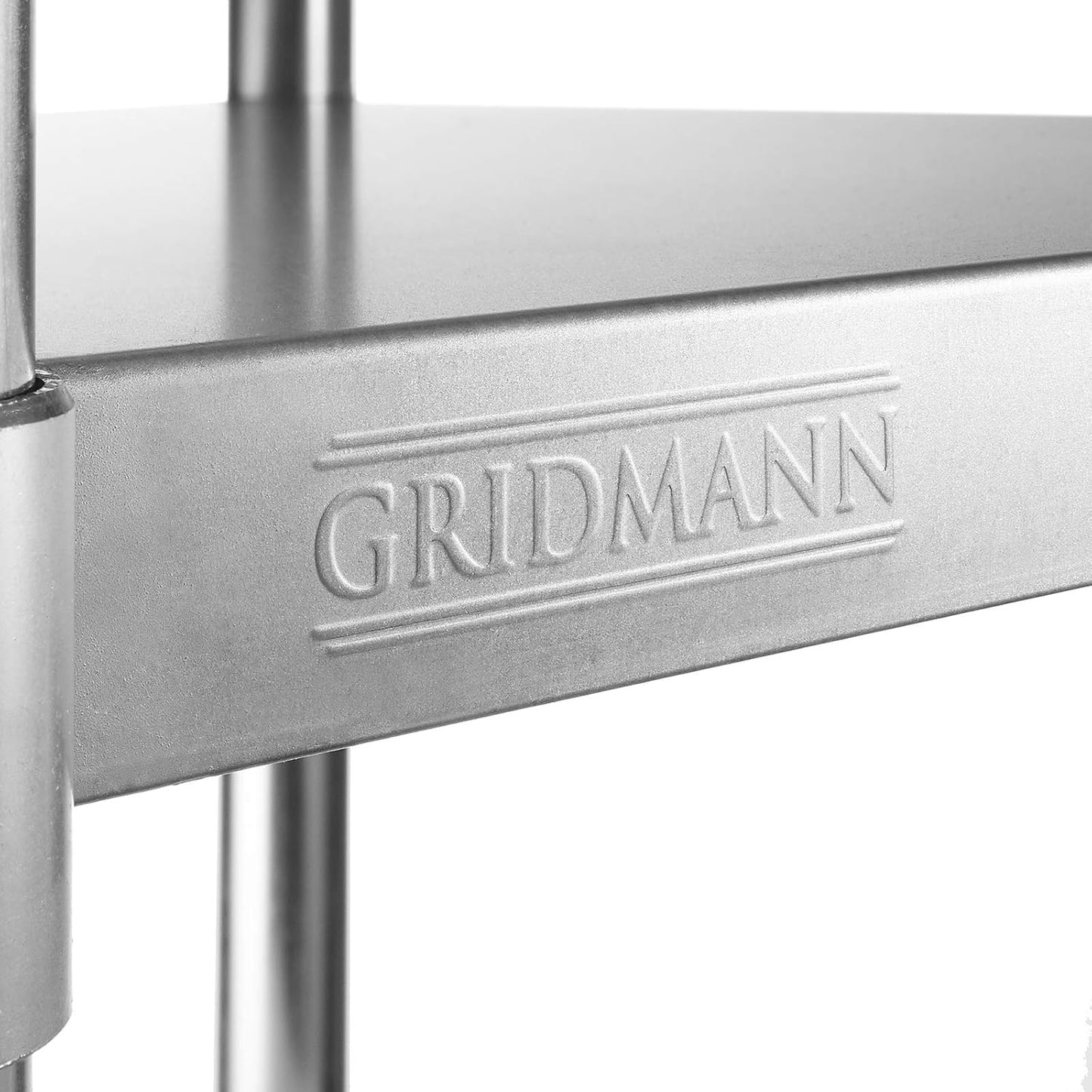 GRIDMANN Stainless Steel Kitchen Prep Table 72 x 30 Inches with Backsplash & Under Shelf, NSF Commercial Work Table for Restaurant and Home