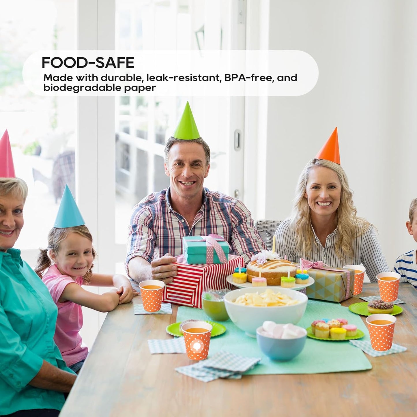 500 Pack 5oz Paper Cups, Multicolor Paper Disposable Cups, Small Mouthwash Cups, Cold Beverage Drinking Cup for Party, Travel and Event (Dots)