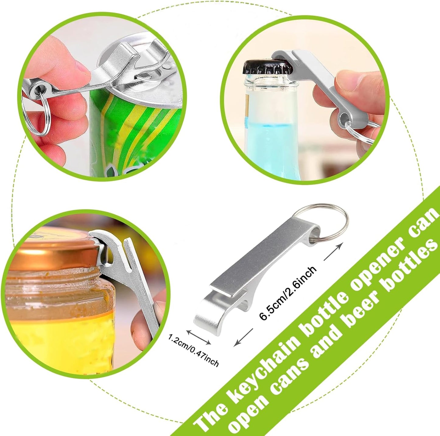 Jar Opener for Weak Hands - Removes Tight Jar Lid for Seniors with Arthritis - Adjustable Jar Opener - Multi Opener Set with Jar Opener Gripper Pad and Bottle Opener Keychain