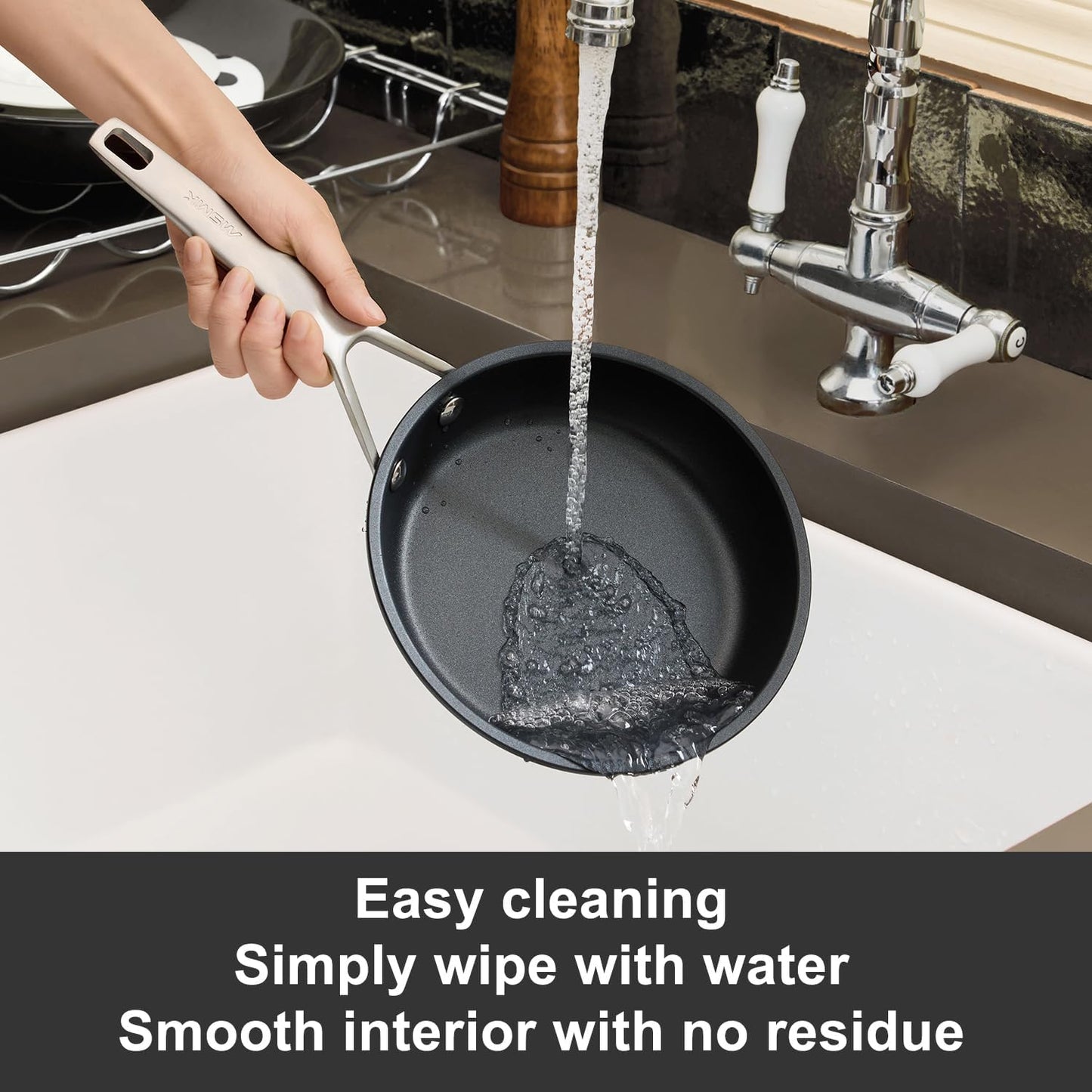 MsMk 12 Inch Nonstick Frying Pan with Lid, Titanium and Ceramic Nonstick skillet with lid, PFAS & PFOA Free, Non-Toxic, Stay-Cool Handle, Scratch-resistant, Dishwasher Safe, Oven Safe