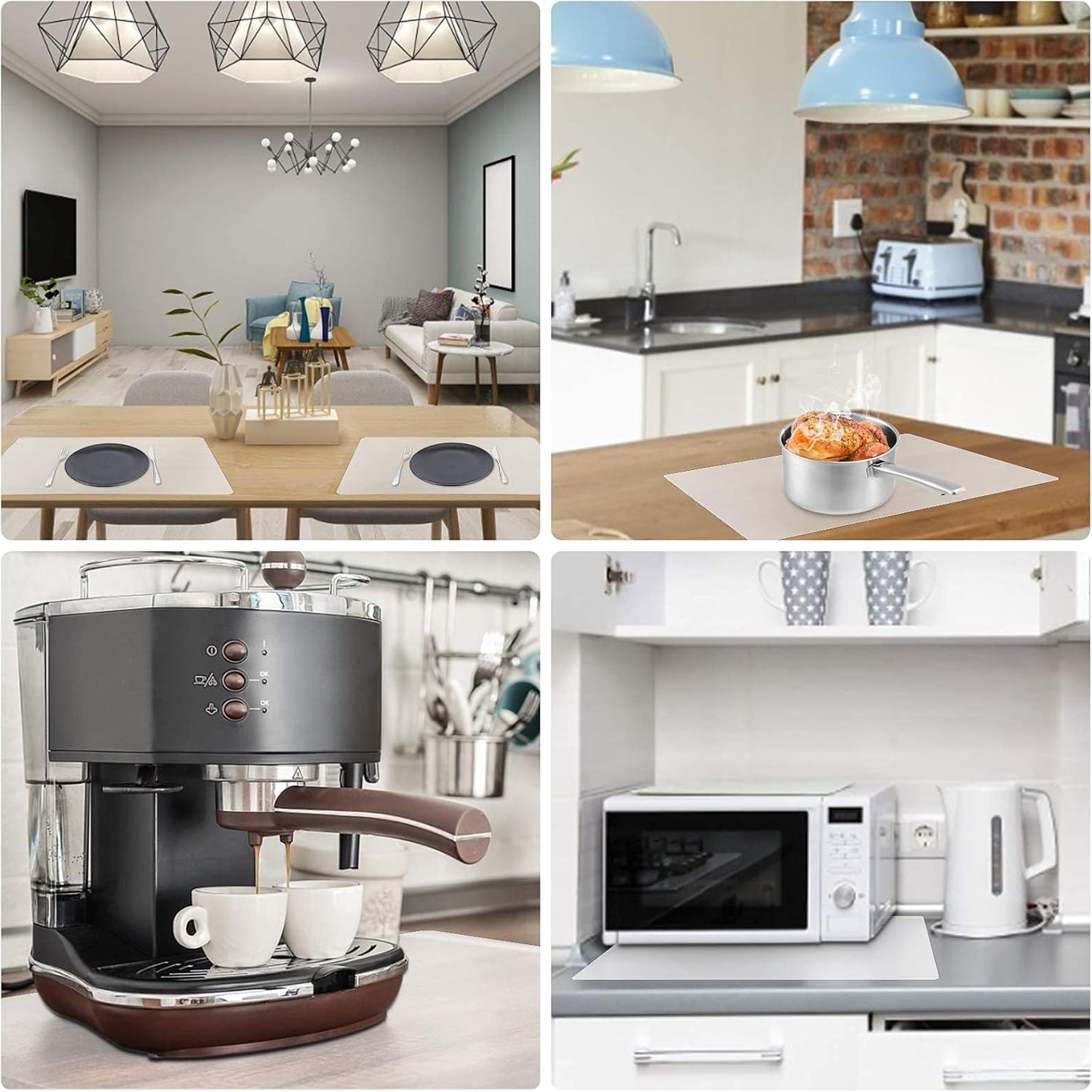 Gartful 2Pcs Extra Large Silicone Mats for Countertop, 28" by 20" Multipurpose Mat, Counter Table Protector, Desk Saver Pad, Placemat Nonstick Nonskid Heat-Resistant Pad, Translucent