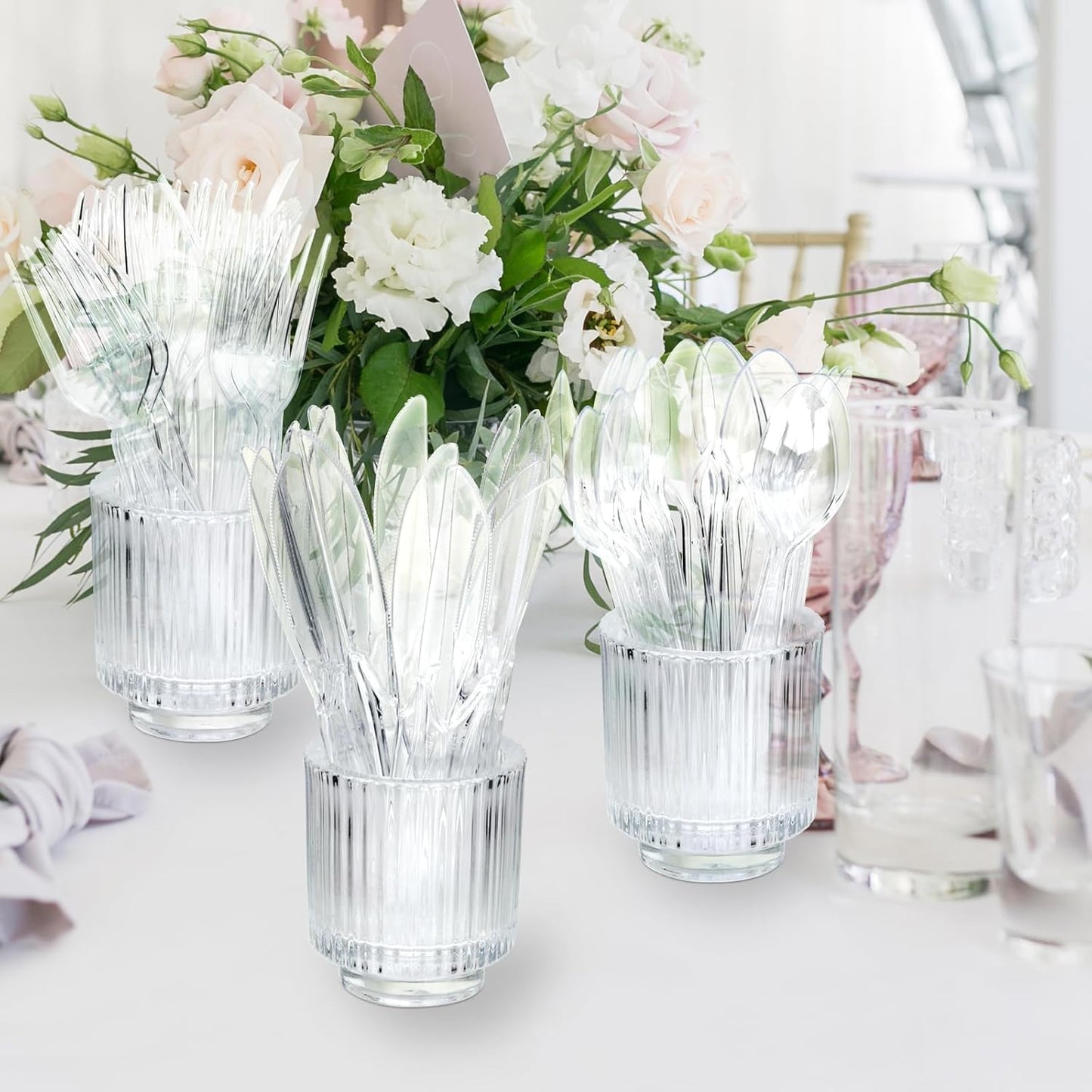 1000 Count Clear Plastic Spoons Bulk - Plastic Silverware Spoons Heavy Duty, Premium Disposable Spoons, BPA-Free, Heat Resistant, Suitable for Parties, Events, and Everyday Use