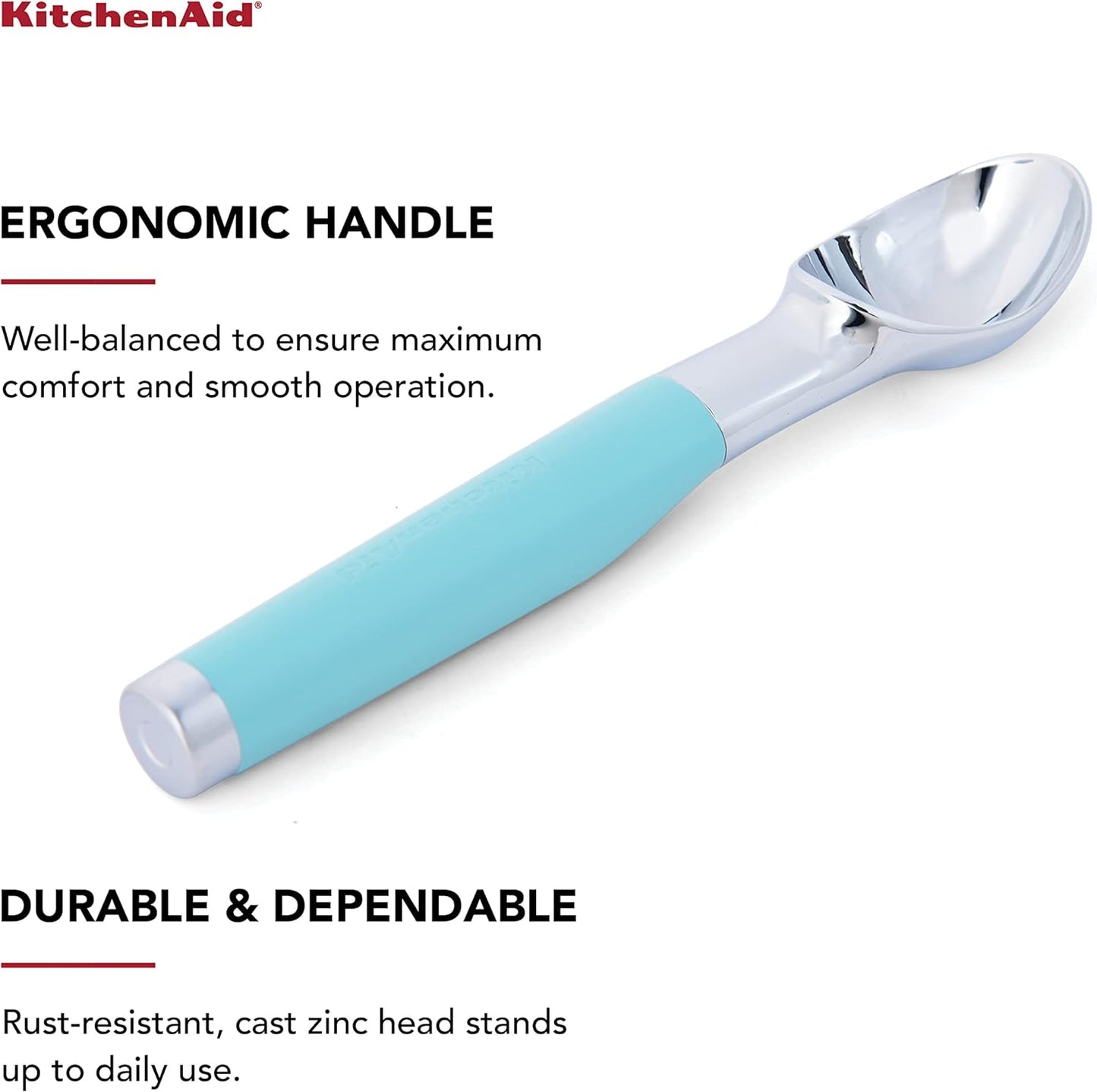 KitchenAid Classic Ice Cream Scoop, 8.6 inches, Aqua Sky