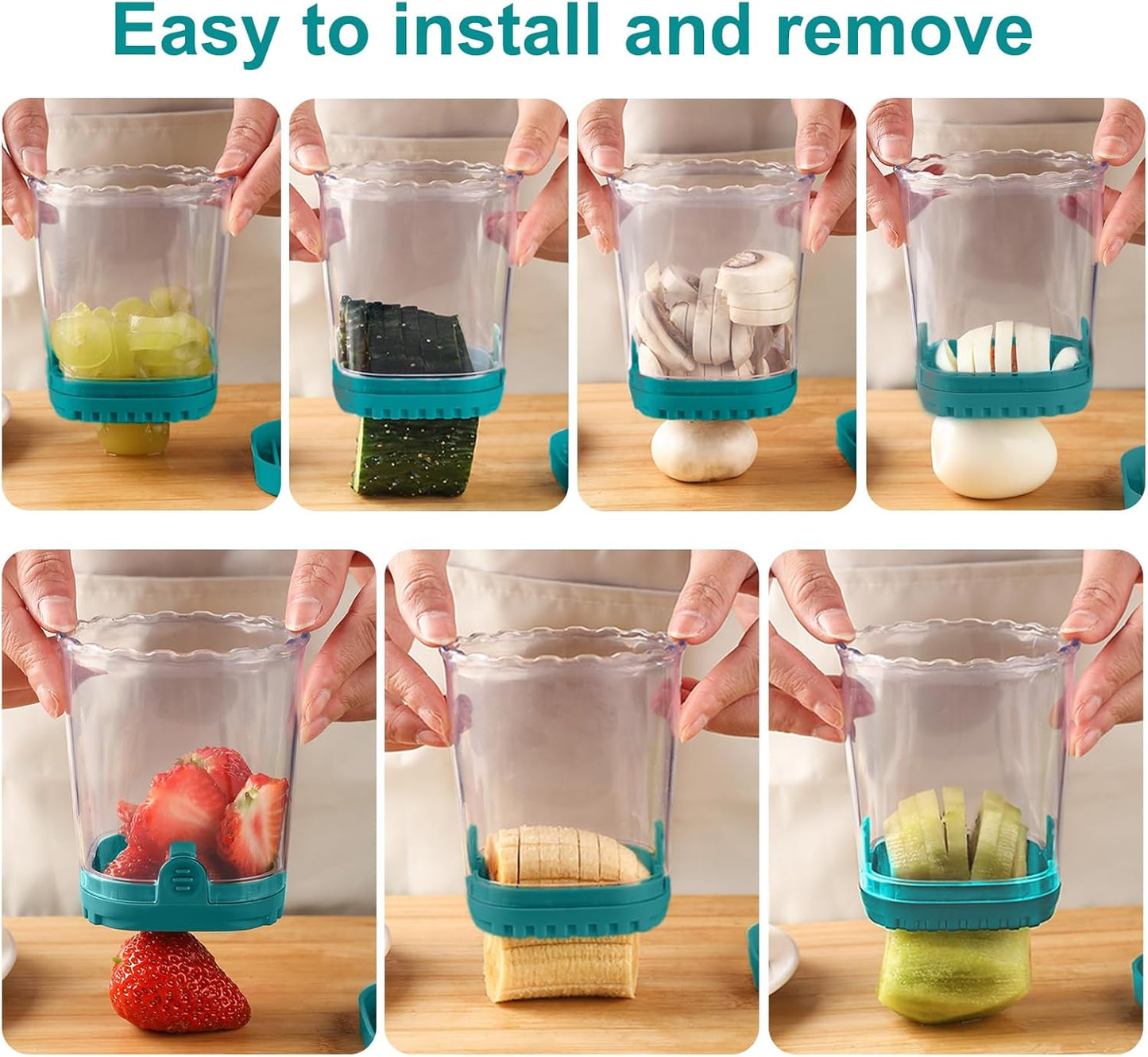 Fruit Slicer Cup: Strawberry Slicer, Strawberries Cutter Cup, Speed Cutter for Banana Grape Egg Kitchen Portable Slicing Tool(Dark Blue)