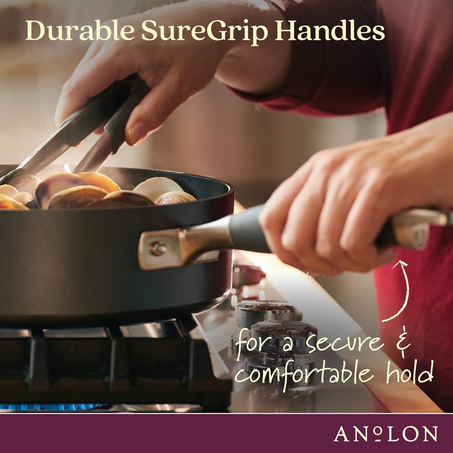 Anolon Advanced Home Hard-Anodized Nonstick Open Stock Cookware (10 Qt Stock Pot, Moonstone)