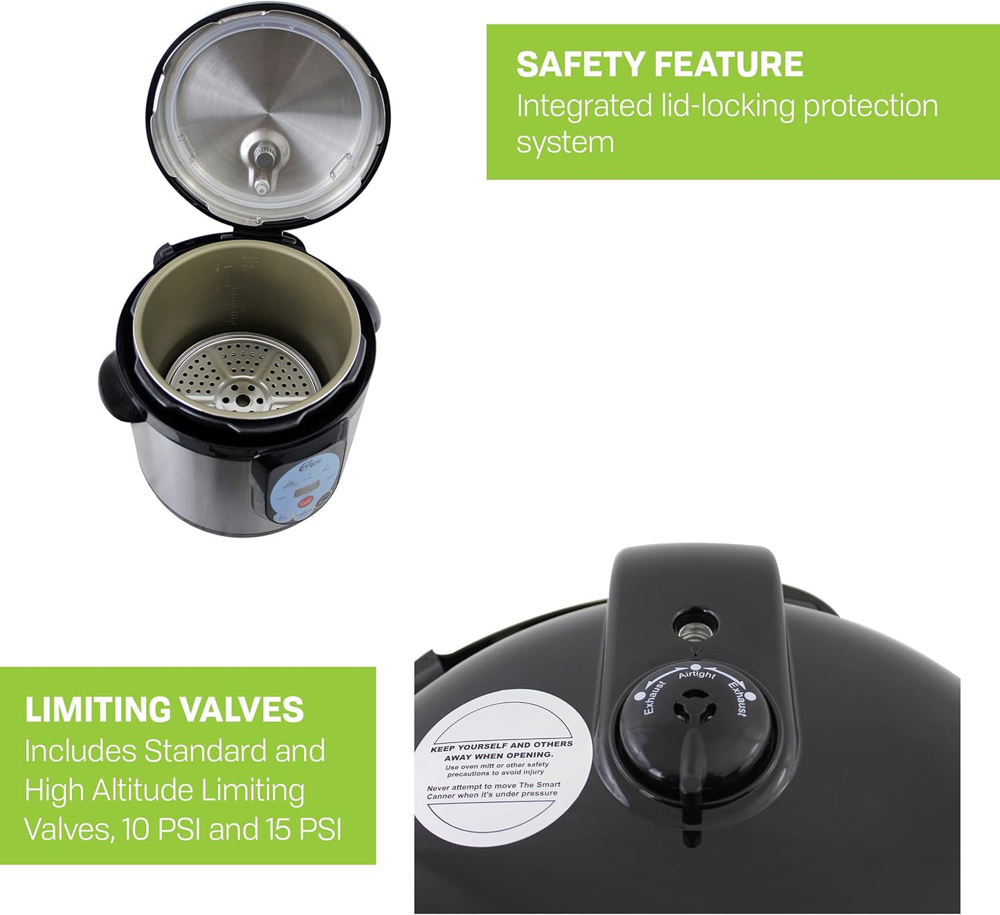 CAREY DPC-9SS Smart Electric Pressure Cooker and Canner, Stainless Steel, 9.5 Qt