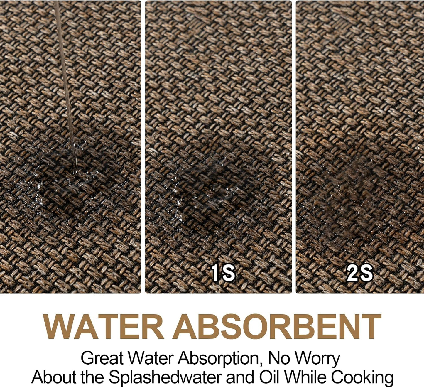 Kitchen Mat, Rubber Backing Cushioned Non Slip Kitchen Rugs for Floor, Absorbent Runner Comfort Standing Mat Rug Washable for Kitchen, Office, Home, 35.4"x71" (Brown)