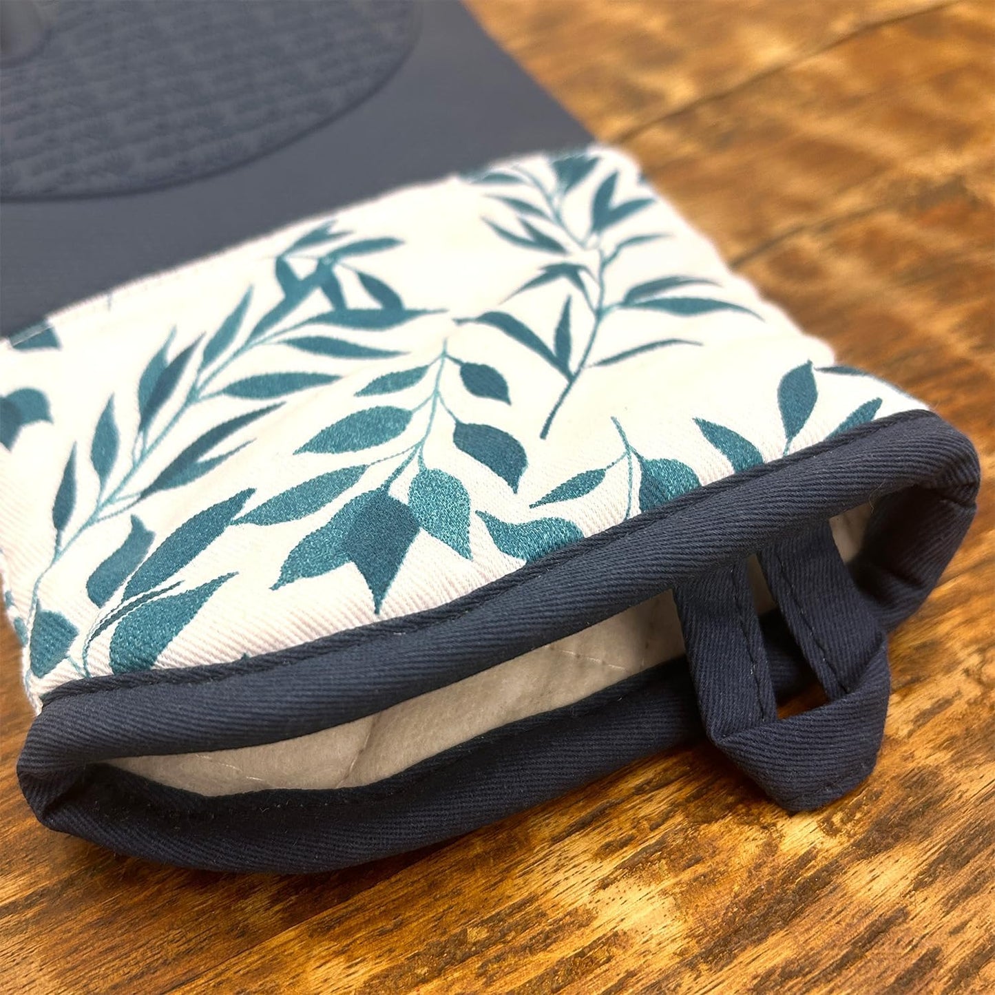 Delaney Silicone Oven Mitts Set - Extra Long, Heat Resistant Kitchen Gloves, Non-Slip Holders for BBQ, Baking, Cooking Essentials, Indigo Vines, Kitchen Decor, Oven Gloves, New Home Gifts