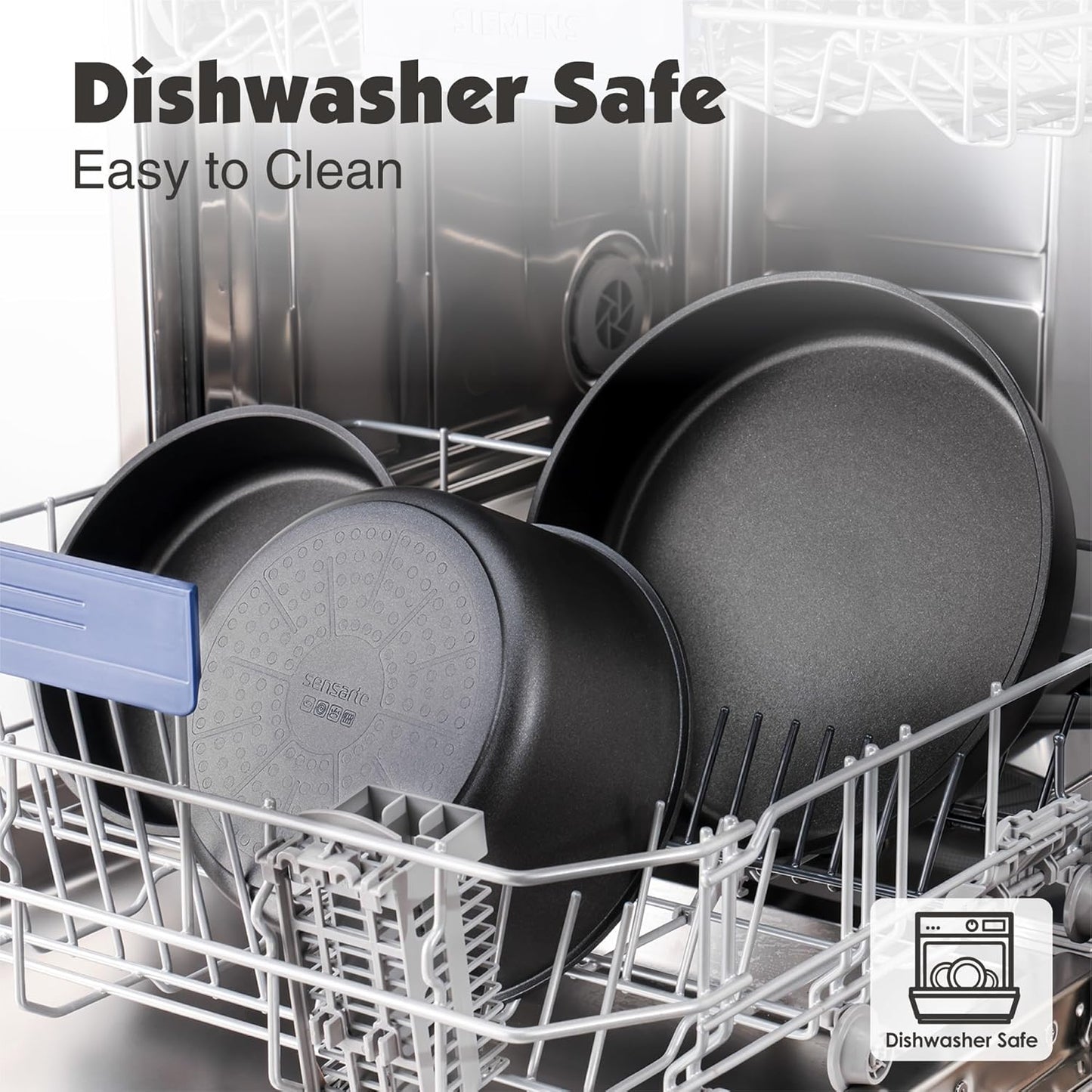 SENSARTE 24 Piece Pots and Pans Set, Nonstick Detachable Handle Cookware, Induction Kitchen Cookware Set with Removable Handle, Healthy Non Stick for RV, Dishwasher&Oven Safe (Black)