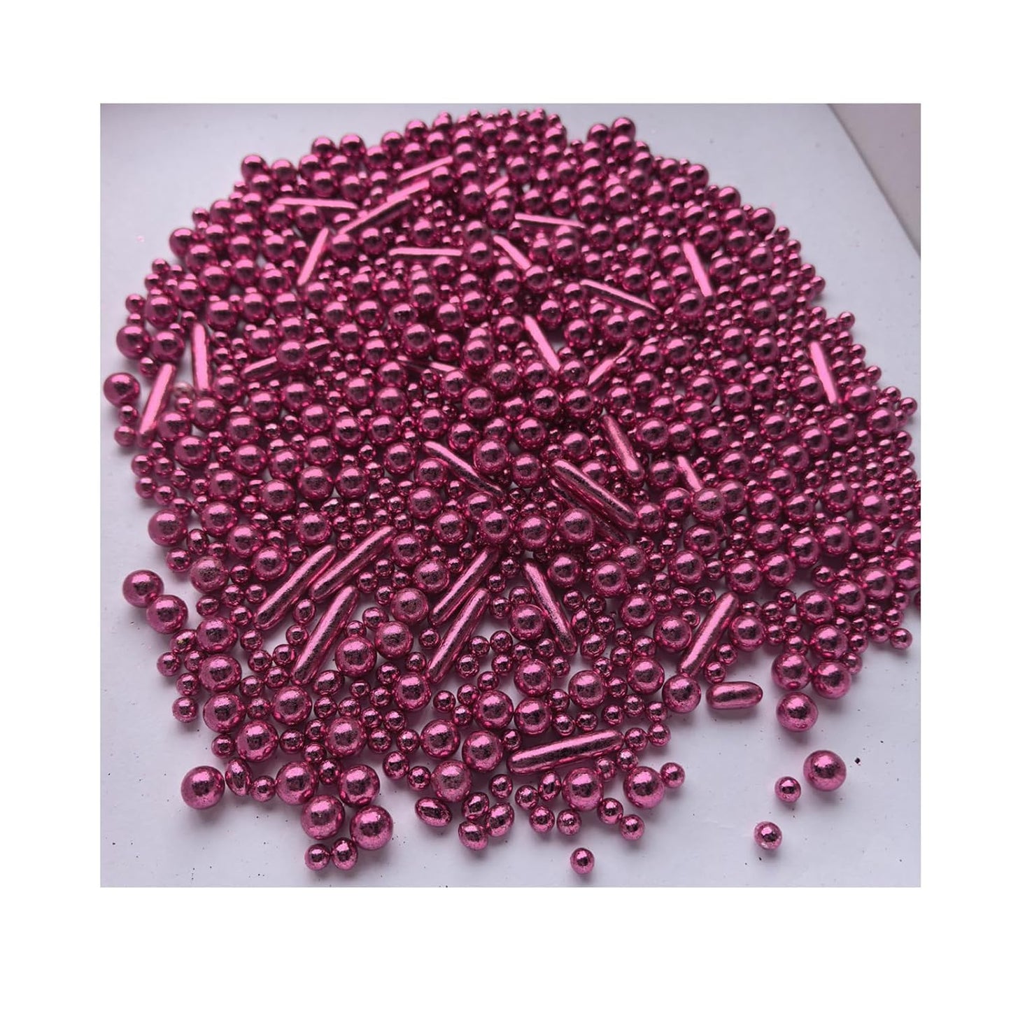 Sprinkles Pink Pearl Sugar Candy Mix Size Baking Cake Decorations Cupcake Toppers Celebrations Shaker Jar Wedding Shower Party (120g/4.2oz)