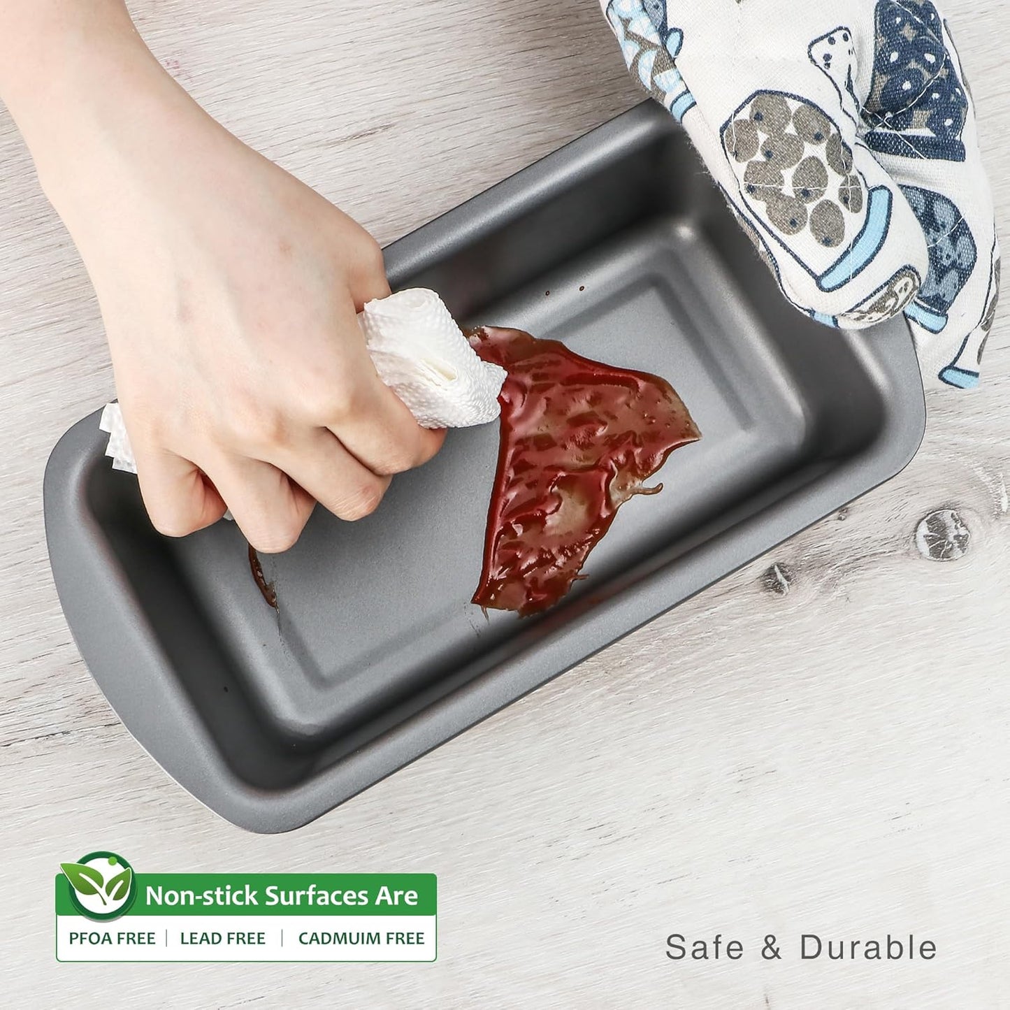 HONGBAKE 6 Pack Bread Pan 1 Lb, 8.5 x 4.5 Inch Loaf Pans for Baking Bread, Nonstick Meatloaf Pan with Wide Grips, Banana Bread Tin for Homemade Bread, Grey