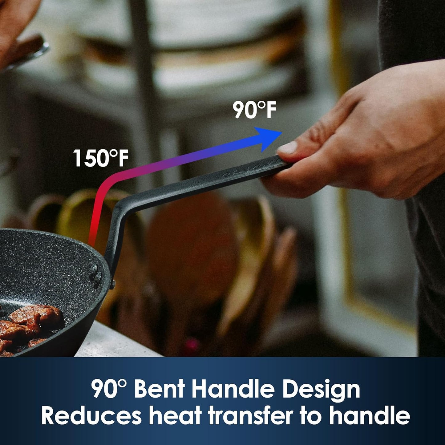 SENSARTE Nonstick Frying Pan Set 2-Piece, Oven Safe Skillets with Swiss Coating, Induction Compatible Chef Pan Set, Dishwasher Safe Cooking Pans, PFOA PFOS Free, 8 and 10 Inch