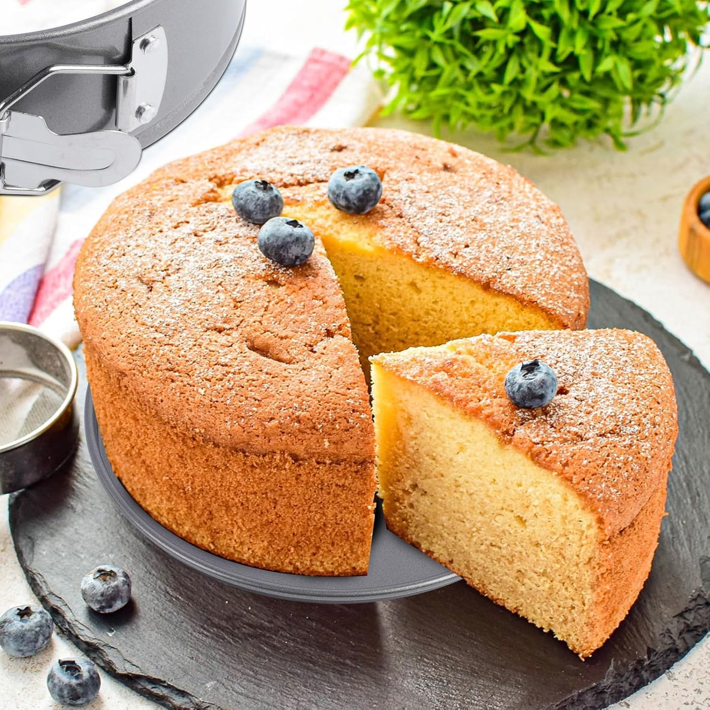 4 Pack 6 Inch Springform Pans, Non-Stick Cheesecake Pan, Heavy Duty Carbon Steel Withstands 446°F, Removable Bottom & Locking Buckles for Cheesecake, Baking, Commercial Kitchens