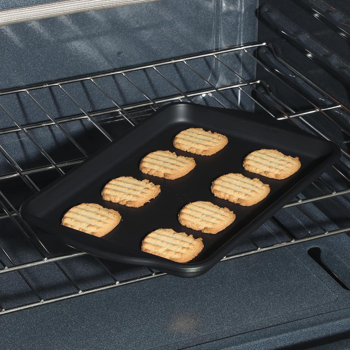 Oster Teston 13 x 9 Inch Nonstick Carbon Steel Cookie Sheet - Matte Black