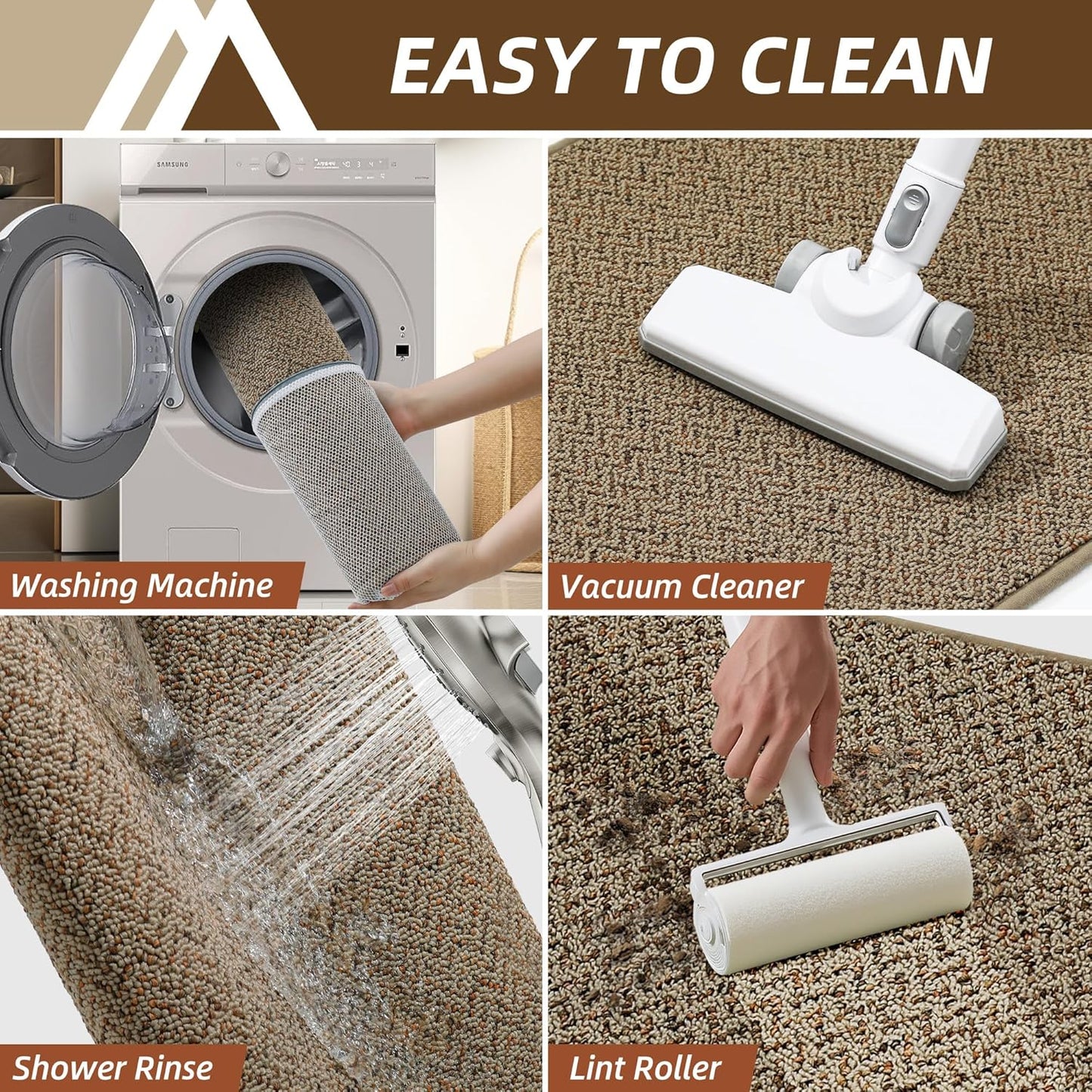 COSY HOMEER Kitchen Rugs and Mats 2PCS Non Slip Kitchen Mats for Floor Washable Stain Resistant Kitchen Runner Rug Sets Absorbent Kitchen Floor Mat 20"x32"+20"x48",Taupe