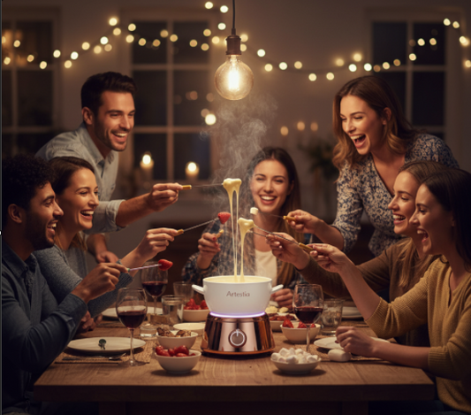 Indulge in Warm Moments: The Artestia Electric Fondue Pot for Cheese & Chocolate Lovers