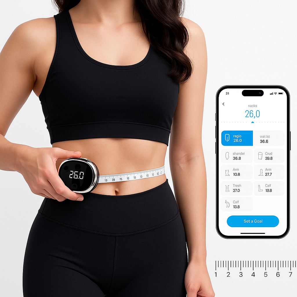Smart Body Tape Measure – Bluetooth Digital Tape with LED Display for Weight Loss & Fitness Tracking
