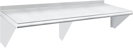 HARDURA Stainless Steel Shelf 18" x 72", 480lb Commercial Shelves Wall Mount Metal Shelving with Backsplash and Brackets for Kitchen, Restaurant, Laundry Room and Home