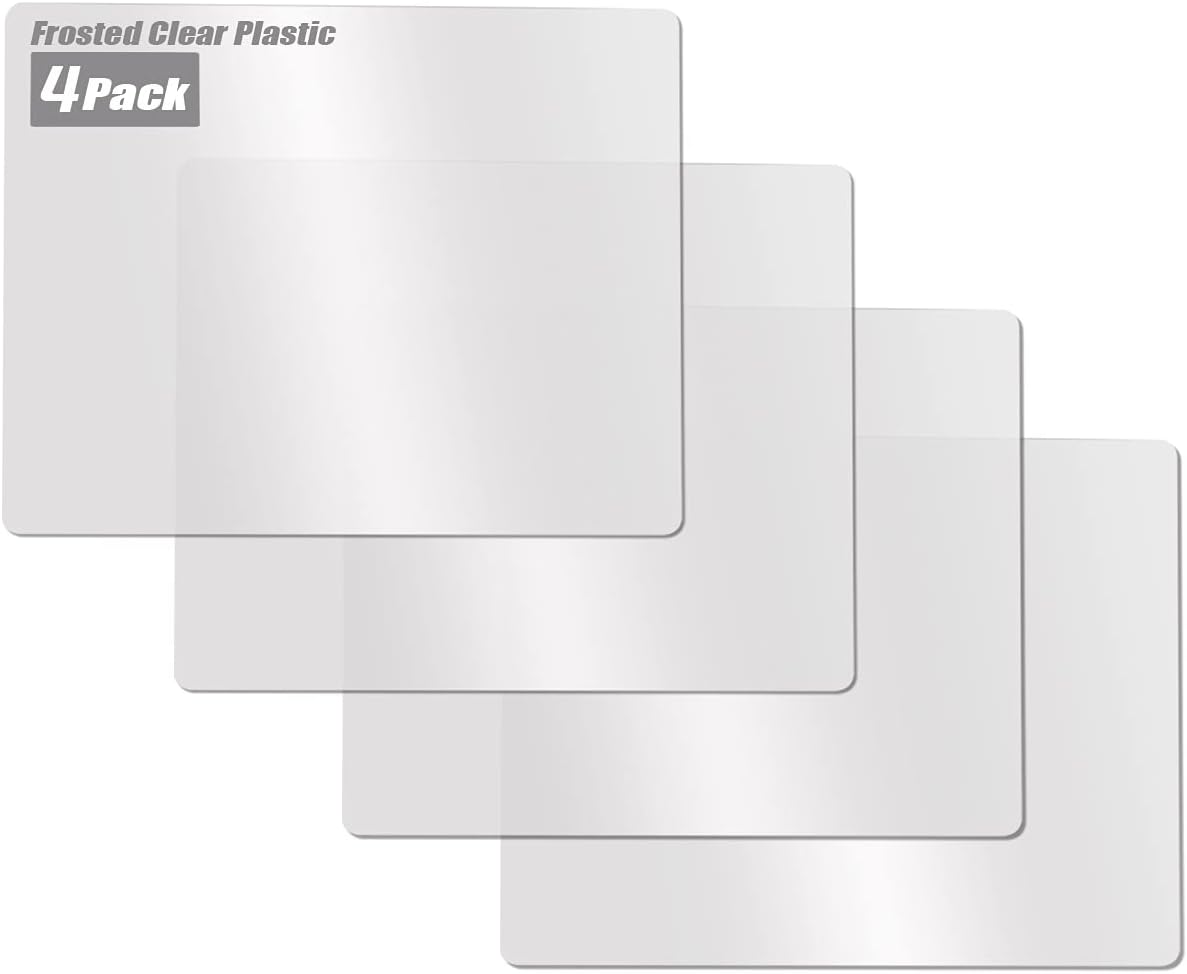 Fotouzy Flexible Plastic Cutting Boards for Kitchen, 4 Frosted Clear Cutting Mats 15 x 12 In, BPA-Free, Non-Porous, and Dishwasher Safe, Set of 4