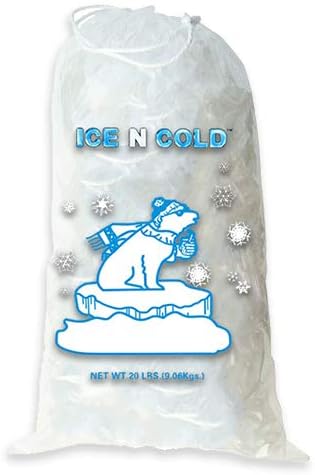Ice Bags with Drawstring Closure | 20lb, 250ct/cs | 50 mic Thickness | Portable Storage and Freezer Keeper
