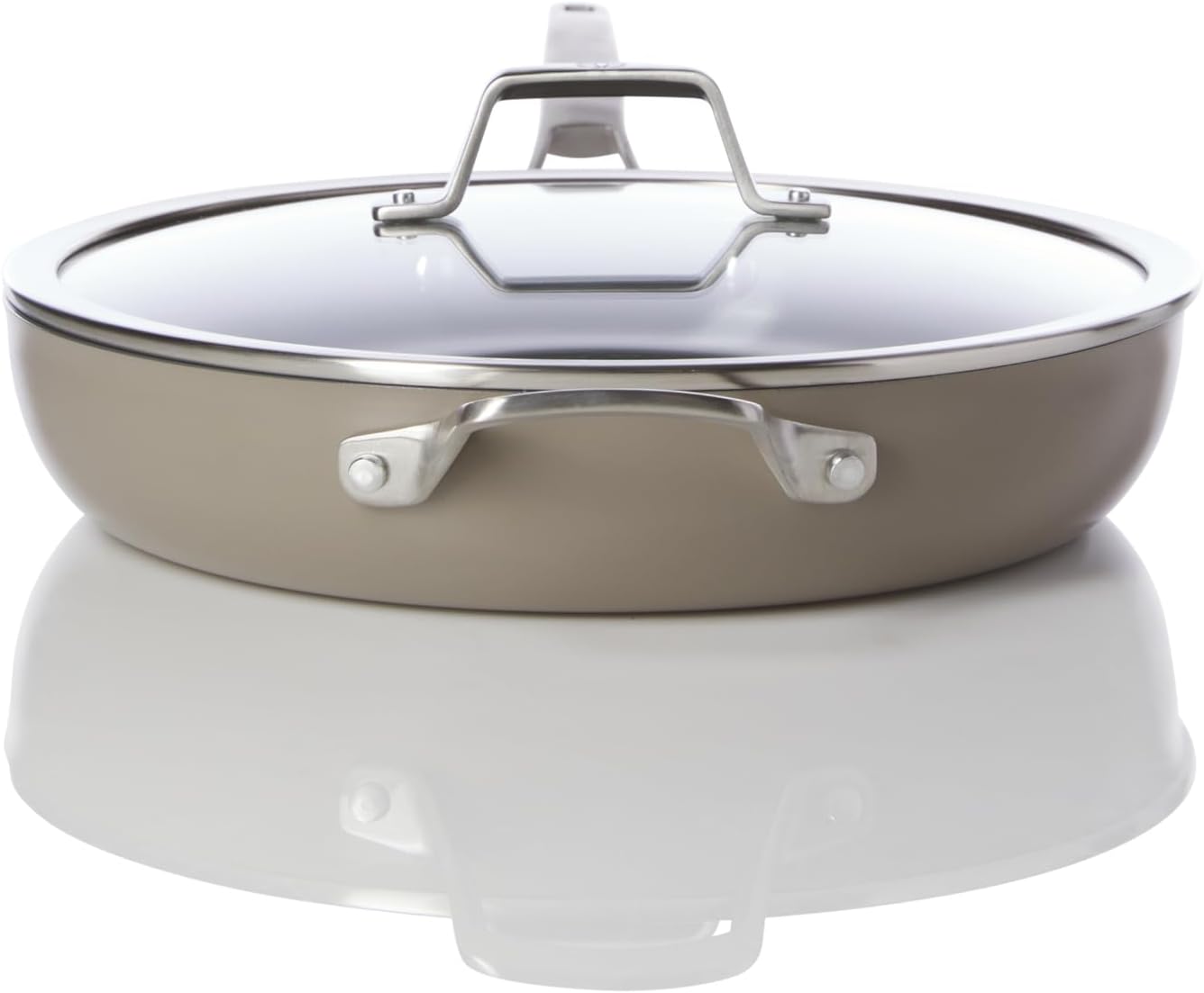 Calphalon® Premier Ceramic Nonstick 12" Frying Pan with Lid, Mushroom Grey