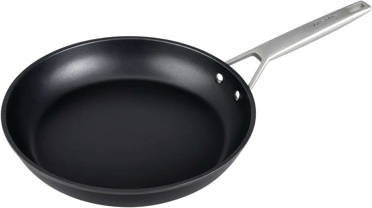 MsMk 12 inch Nonstick Frying Pan, Titanium and Diamond Non Stick Pan, Omelet Skillet, PFAS & PFOA Free Non-Toxic, Scratch-resistant, for Ceramic and Gas Cooktops, Dishwasher & Oven Safe