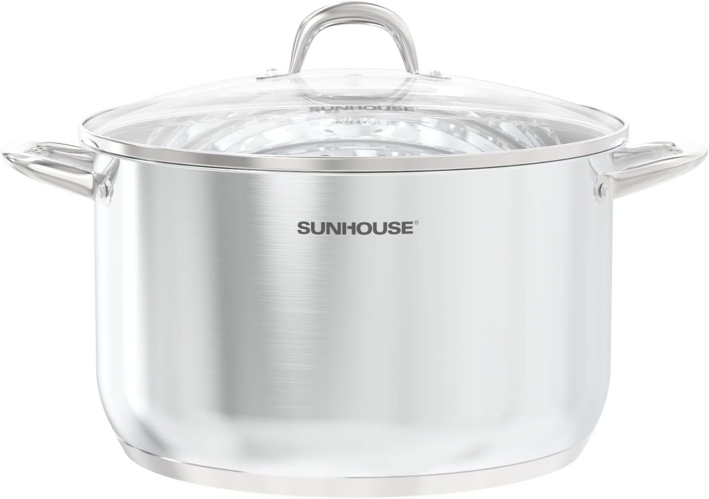 SUNHOUSE 15.5 Quart Stainless Steel Stockpot – Heavy-Duty Induction Pot with Lid and Riveted Handles – Ideal for Soup, Seafood, Stock, Canning, and Catering for Large Groups and Events