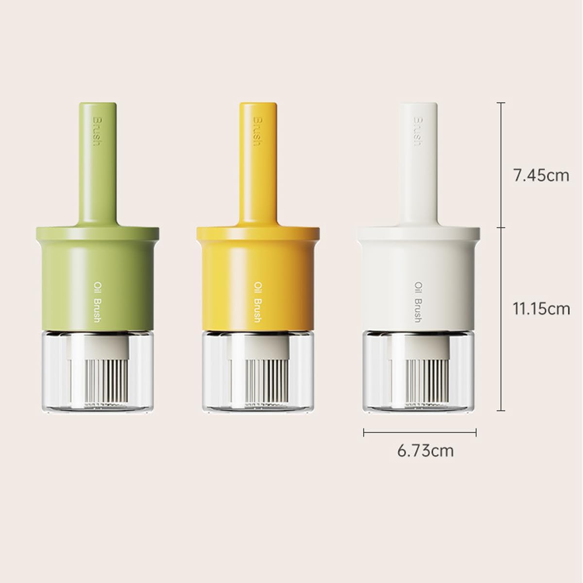 Glass Oil Dispenser with Heat Resistant Brush,Oil Dispenser Bottle with Silicone Pastry Brush for Kitchen,Cooking Vinegar and Sauce BBQ Grill Frying (Oil Dispenser-White)