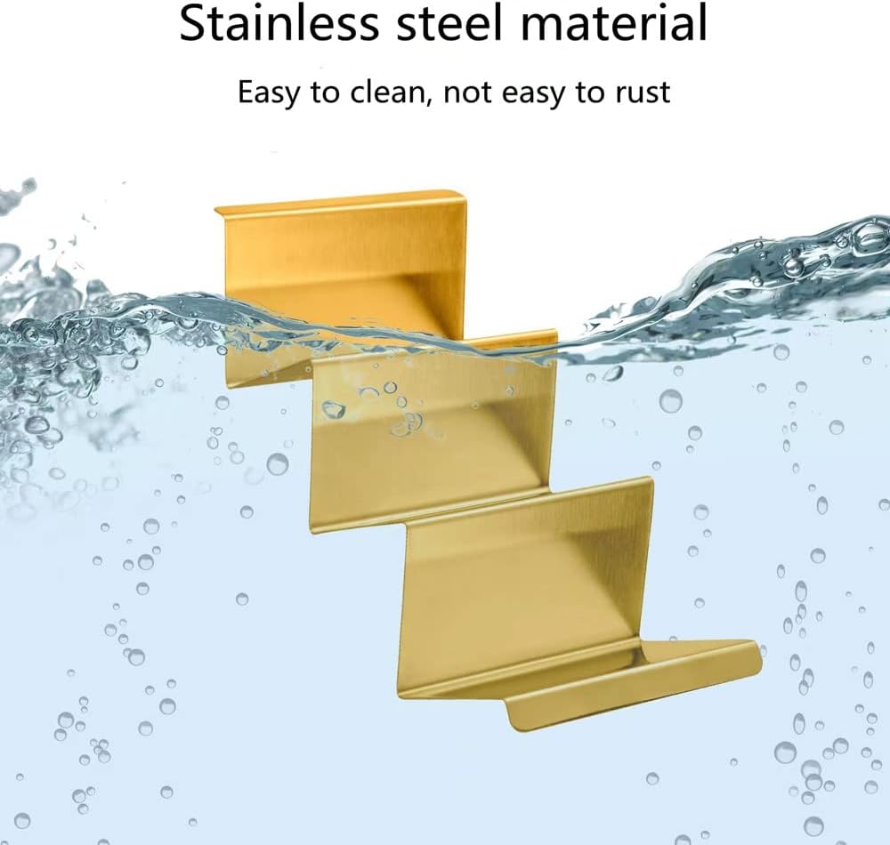 Gold Taco Holder Stand with Handles for Party, Set of 6 Stainless Steel Taco Tray, Rack Holds Up to 3 Tacos Each Stackable storage, Dishwasher Oven safe