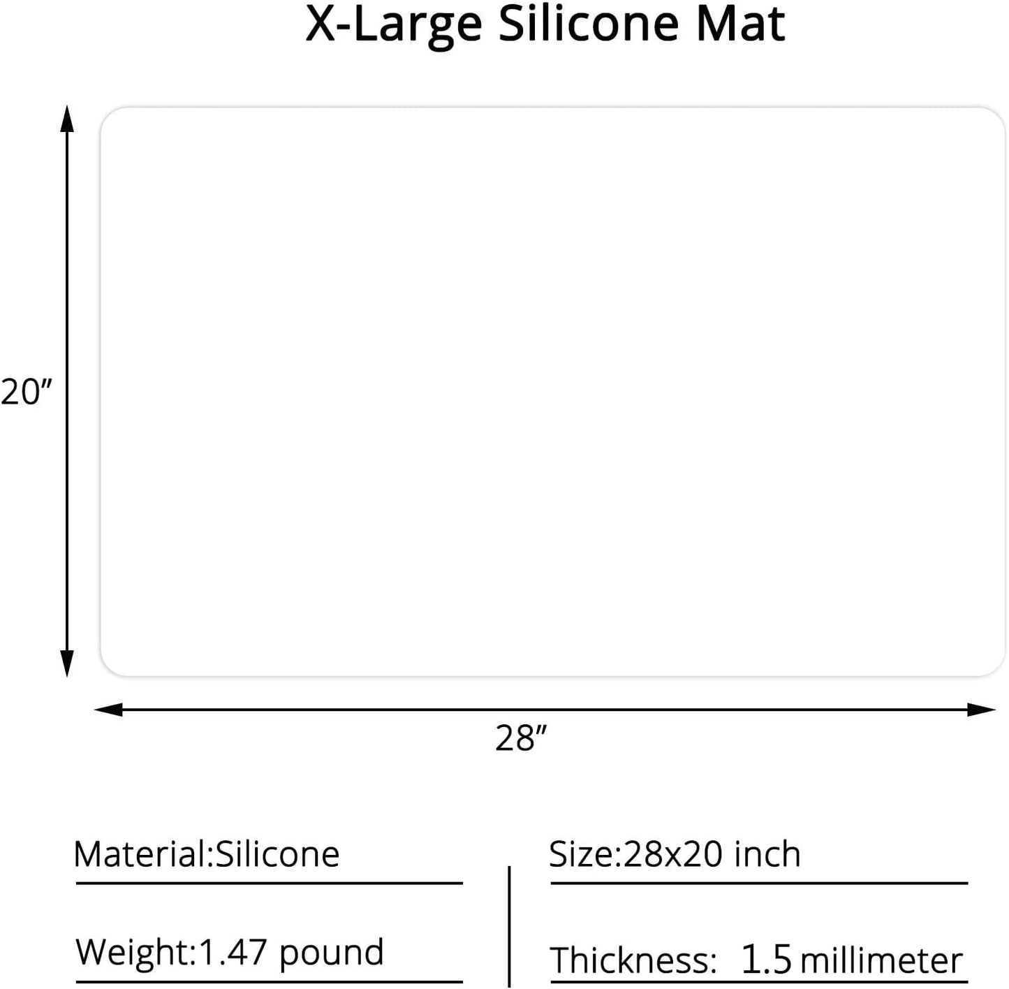 Gartful Silicone Mats for Countertop - Thicker, 28" by 20" Extra Large Multipurpose Mat, Counter Table Protector, Desk Saver Pad, Placemat Nonstick Nonskid Heat-Resistant Pad, Translucent