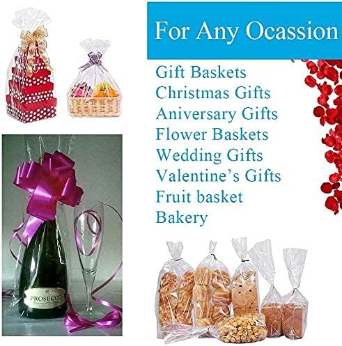 JOYIT 100' Long X 17.5” Wide Clear Cellophane Wrap Roll - 3 Mil Thicker Cellophane Roll, Clear Bags for Gifts Baskets Wrap, Flower Arts Crafts Food Treats Wrapping