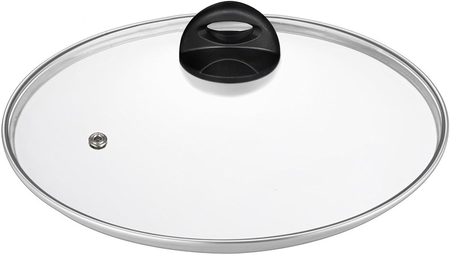 Glass Lids for Pot and Pan, 8, 9.5, 10.25, 11, 12, 12.6, 13.5, 14 Inch Tempered Replacement for Covers Kitchen Cookware, Frying Pan, Wok, Skillet (12.5 Inch)