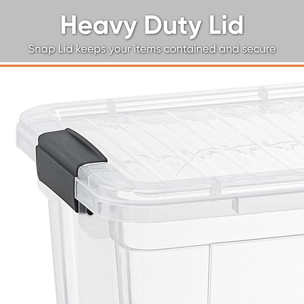 Superio Clear Storage Boxes with Lids, 8.75 Quart Plastic Container Bins for Organizing, Stackable Crates, BPA Free, Non Toxic, Odor Free, Organizers for Home, Office, School, and Dorm, 2 Pack