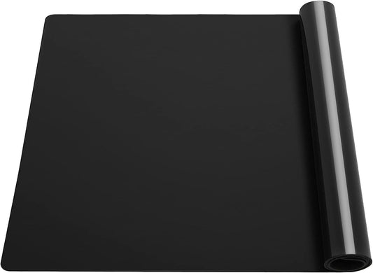 Silicone Placemats, Food-Grade Non-Slip Waterproof, Dining, Stain Resistant, Countertop Protector, Kitchen Counter Mat, Heat Resistant, Baking mat Dishwasher Safe (25.6"×17.7"-1pack Thicken Black)