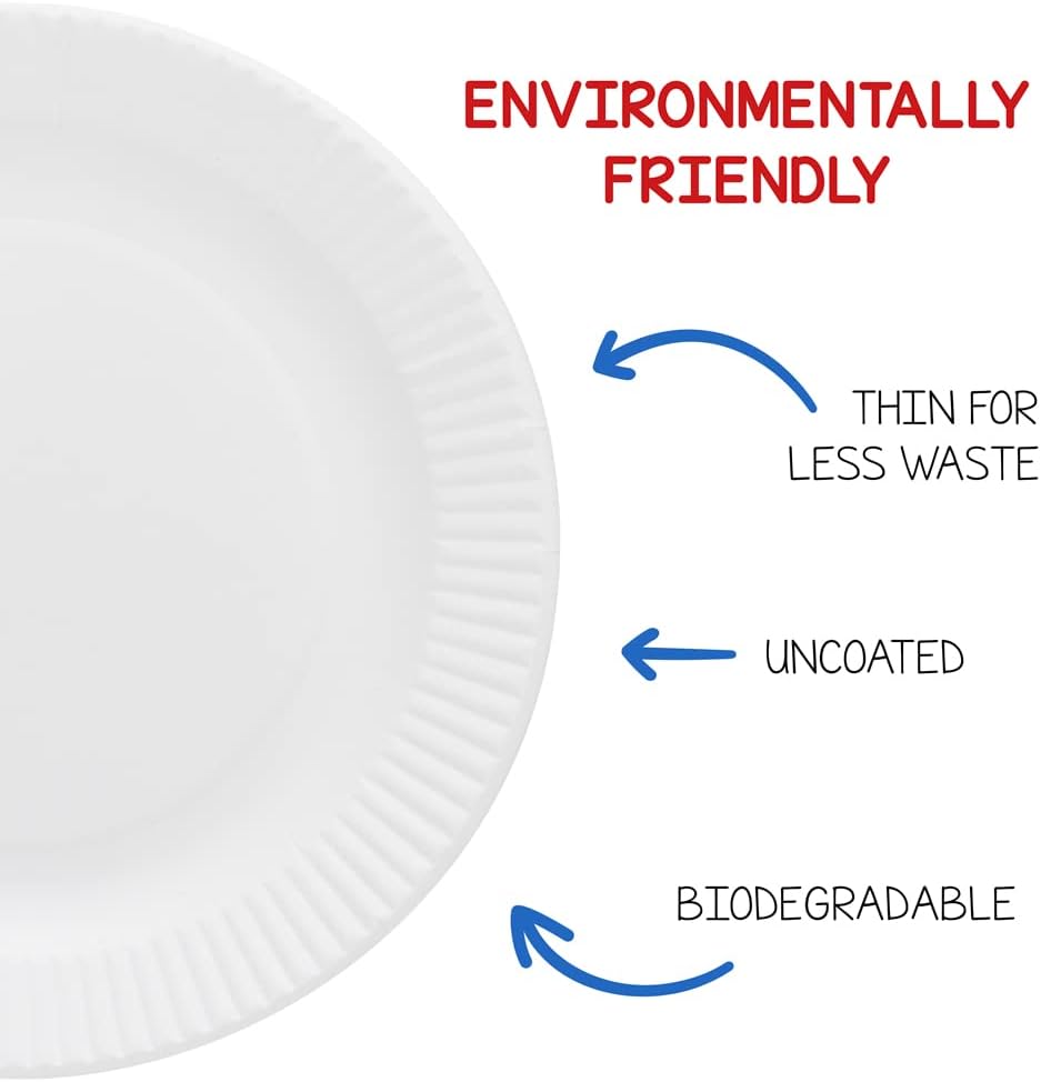Hygloss Products Paper Plates - ‎Uncoated White Plate - Use for Foodware, Events, Activities, Crafts Projects and More - Environmentally Friendly - Recyclable and Disposable - 6-Inches - 500 Pack