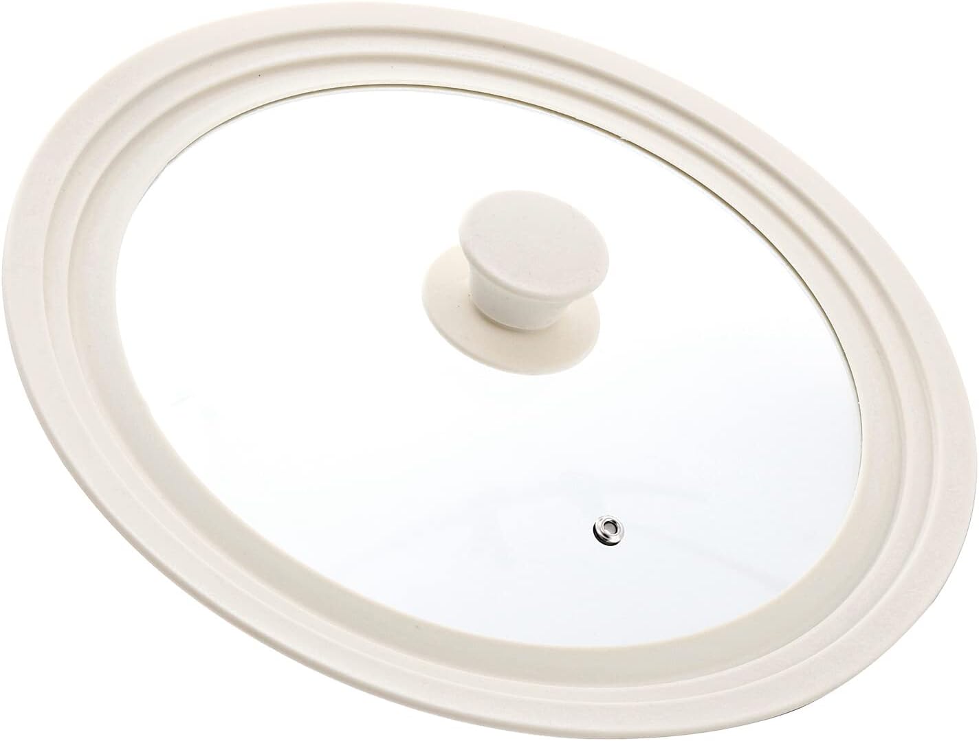 J&C LIFE Universal Lid for Pots, Pans and Skillets-Fits 10 to 12 Inch Pots and Pans, Tempered Glass Heat Resistant Silicone Frying Pan Lid, Dishwasher Safe, Replacement Lid