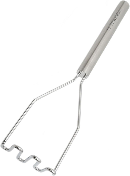 FLYINGSEA Potato Masher,Vegetable Masher,Small Masher,Professional 18-8 Stainless Steel Potato Masher.Cooking And Kitchen Tools.Ergonomic,Perfect for Mashed Potatoes,Vegetables,Beans,Dishwasher Safe