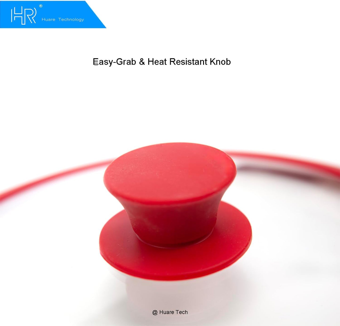 Silicon Glass Lid for Pot,Pan,Skillet Fits 12"(30CM) Cookware Silicon lid Dishwasher Safe, Replacement Lid Vented Tempered Glass with Heat Resistant Silicone Rim By HR Huare Technology, Red,1 Pack