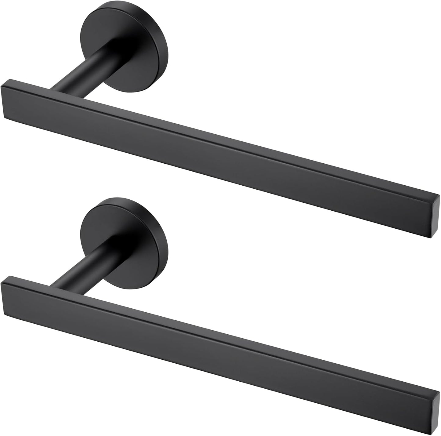 Hand Towel Rings Bathroom Towel Holder Modern Small Bath Towel Bars Stainless Steel Wall Mounted 2 Pack Matte Black AN3001MB-P2