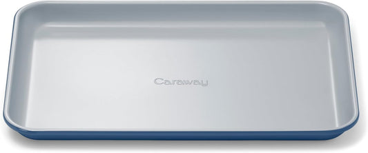 Caraway Nonstick Ceramic Small Baking Sheet (9x13”) – Non-Toxic, PTFE & PFOA Free – Oven Safe – Aluminized Steel Core – Mini Sheet Pan for Baking, Roasting & More - Navy