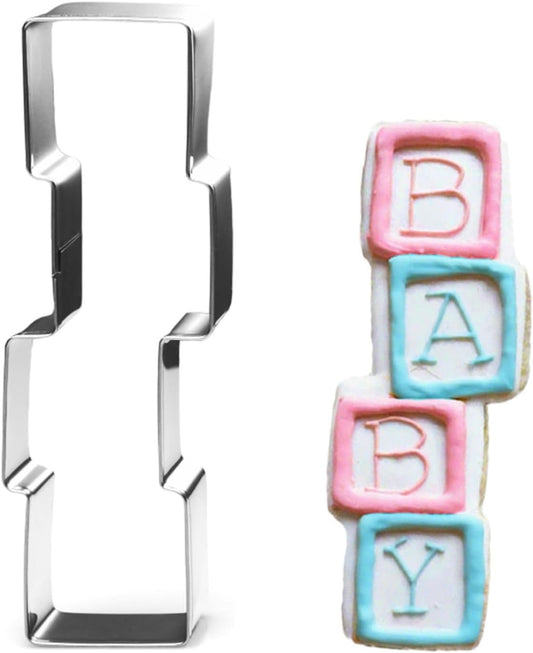 Baby Block Cookie Cutter - 4.5 Inch - Stainless Steel - Dishwasher Safe - Perfect for Baby Shower, Birthday, Wedding, and Holiday Cookies